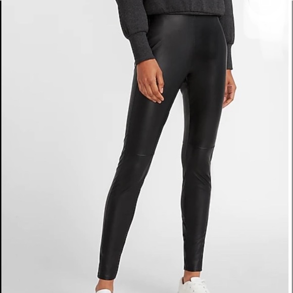 Express Pants - EXPRESS faux leather Super High Waisted seamed leggings